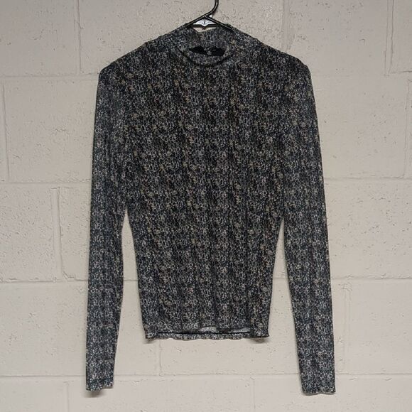 Tops - Leighton Floral Long Sleeve Top Mesh Size Medium